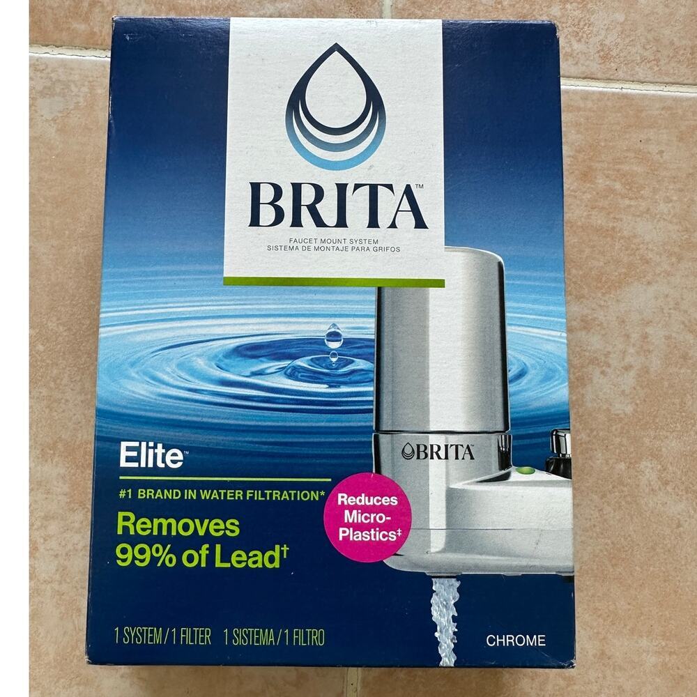 Brita Faucet Mount Water Filter‎ System, Chrome Easy Install-NEW OPEN BOX